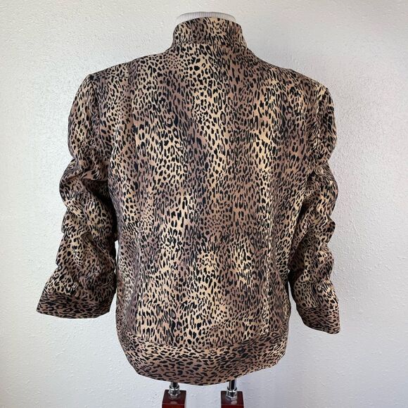 Erin London Full Zip Leopard Print Jacket Size Petite Medium EUC - Picture 4 of 7
